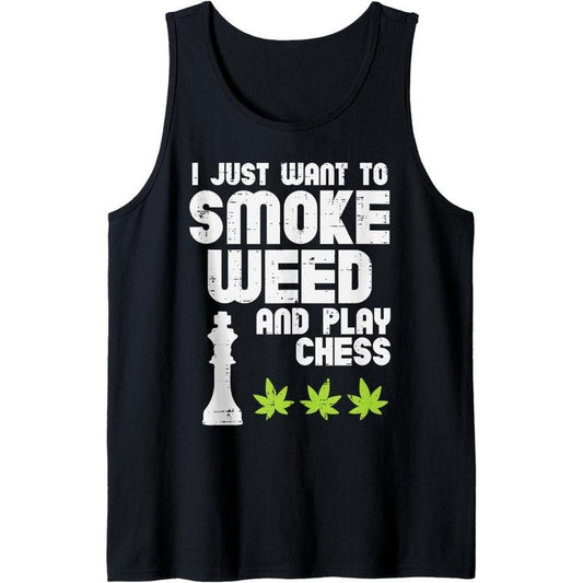 Smoke Weed And Play Chess Cannabis Stoner Player Men Women Tank Top