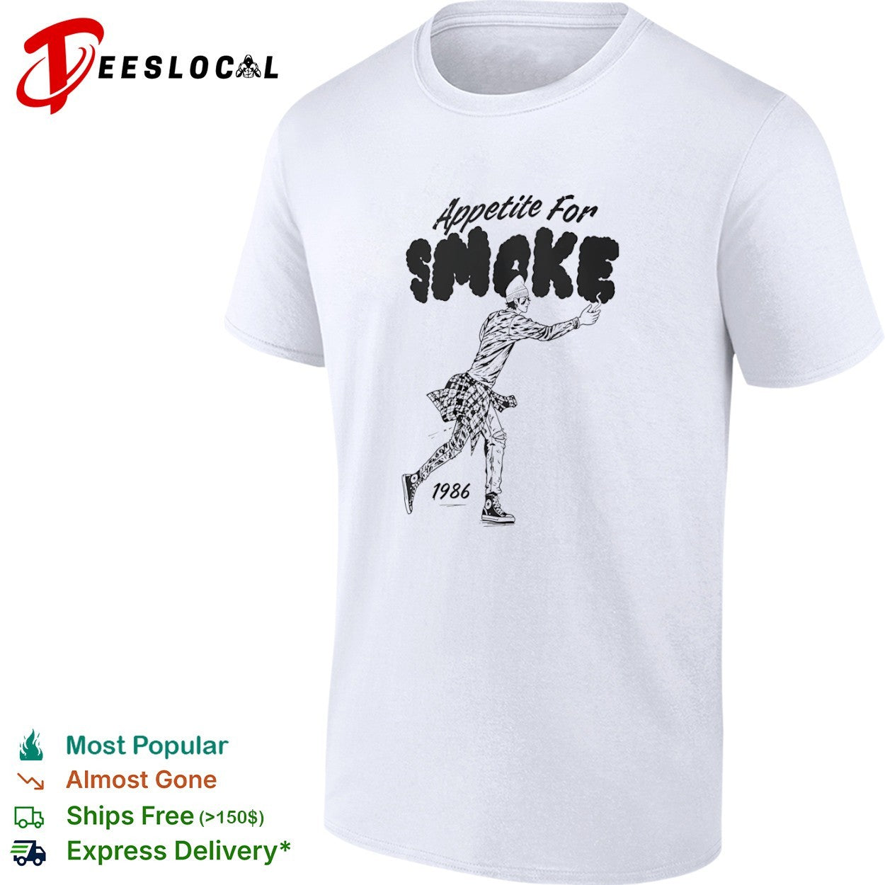 Smoking man appetite for smoke 1986 shirt