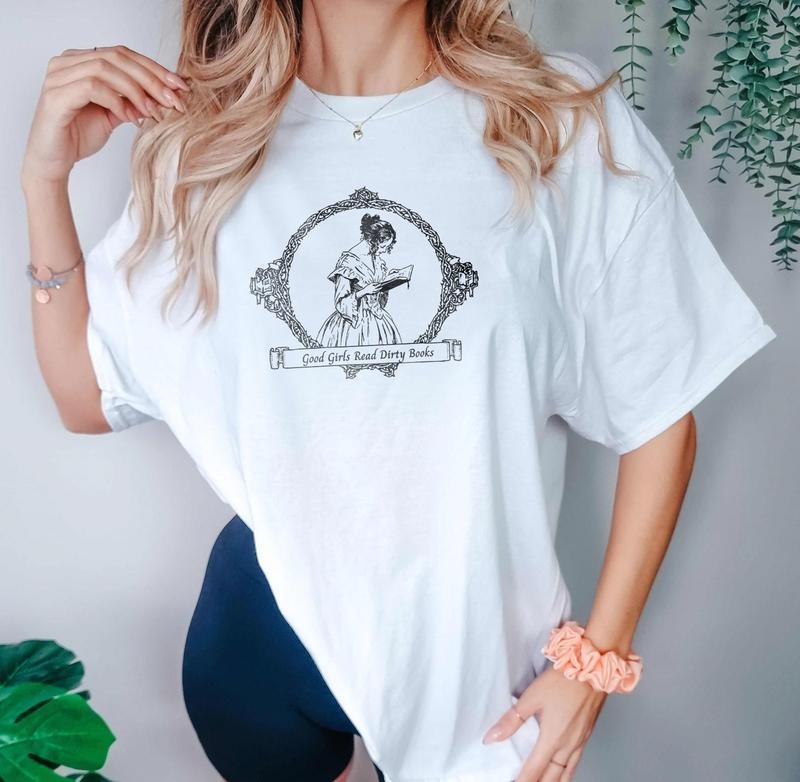 Smut Reader T-Shirt | Good Girls Read Dirty Books, Smutty Bookclub, Bookish Gift, Spicy Romance Lover, Vintage Bookish Shirt