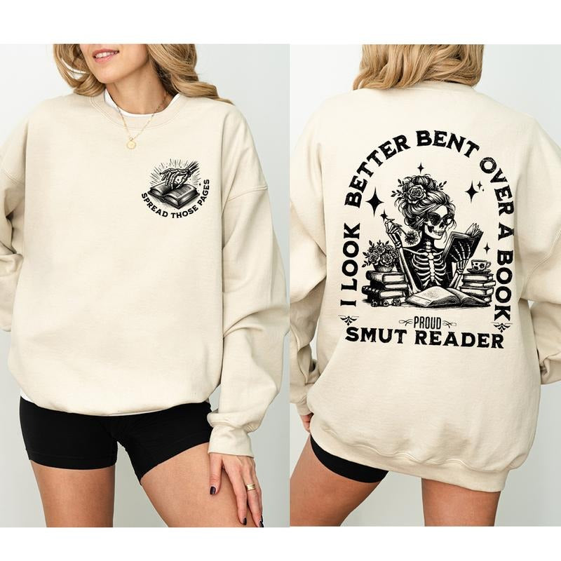 Smut Readers Shirt Sweatshirt Hoodie, Book Lover Gift For Her, Funny Reading Shirt, Spread Those Pages Spicy Reader Novelty, Funny Gift For Mom, Dark Romance