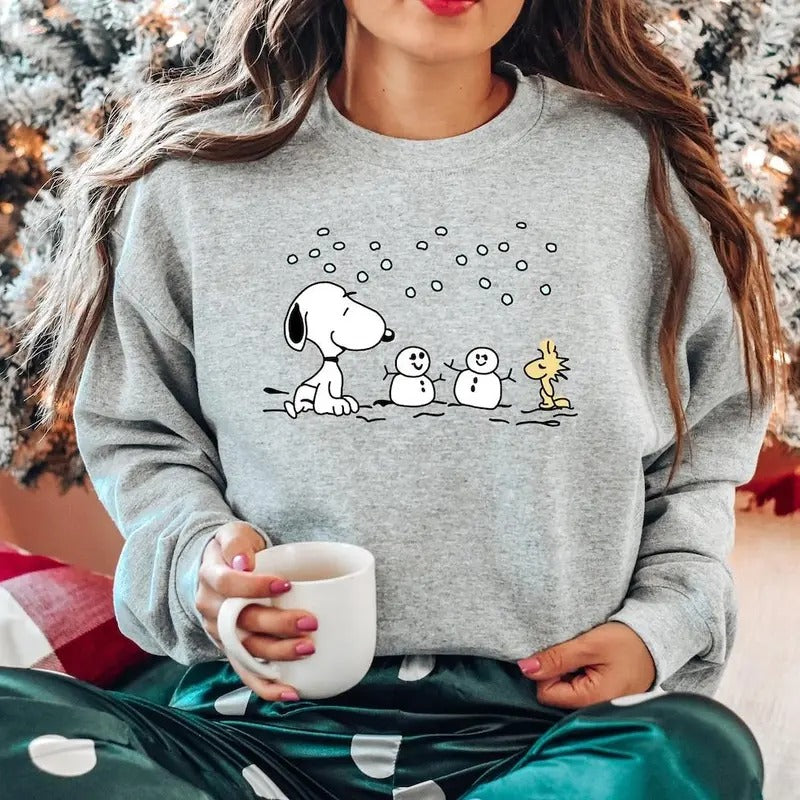 Snoopy Christmas Sweatshirt, Dog Christmas Crewneck, Snoopy Woodstock Christmas Sweatshirt, Winter Clothes Snoopy Hoodie, Cute Christmas Apparel