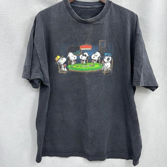 Snoopy Shirt Mens Peanuts And The Gang Poker Crew Neck ,T-Shirt For Unisex , Gift For Men , Gift For Women Top Womenswear