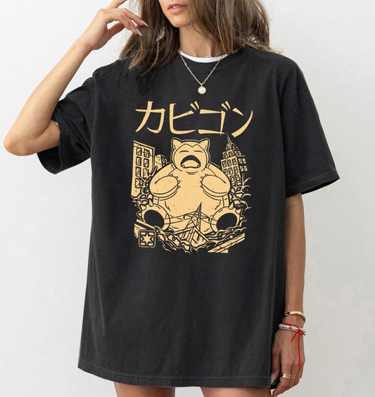 Snorlax Shirt, Retro Pokemon Shirt, Anime Shirt, Japan Anime Shirt, Anime Gift For Him, Gift For Friend, Vintage Unisex Tee