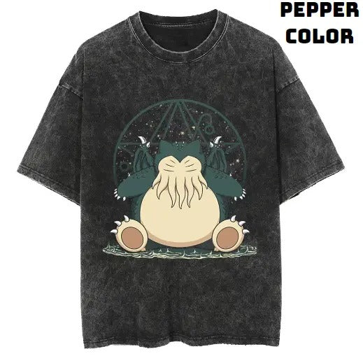 Snorthulhu Snorlax Pokemon Vintage Tee, Snorlax Shirt, Pokemon Shirt, Vintage Pokemon Anime T-shirt, Anime Manga Shirt, Funny Shirt, Vintage Graphic Tee, Unisex T-Shirt, Gift For Fan Pokemon, Crewneck Short Sleeve Shirt Top Menswear Streetwear