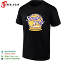 Snow Time Los Angeles Lakers basketball snow globe Showtime parody shirt