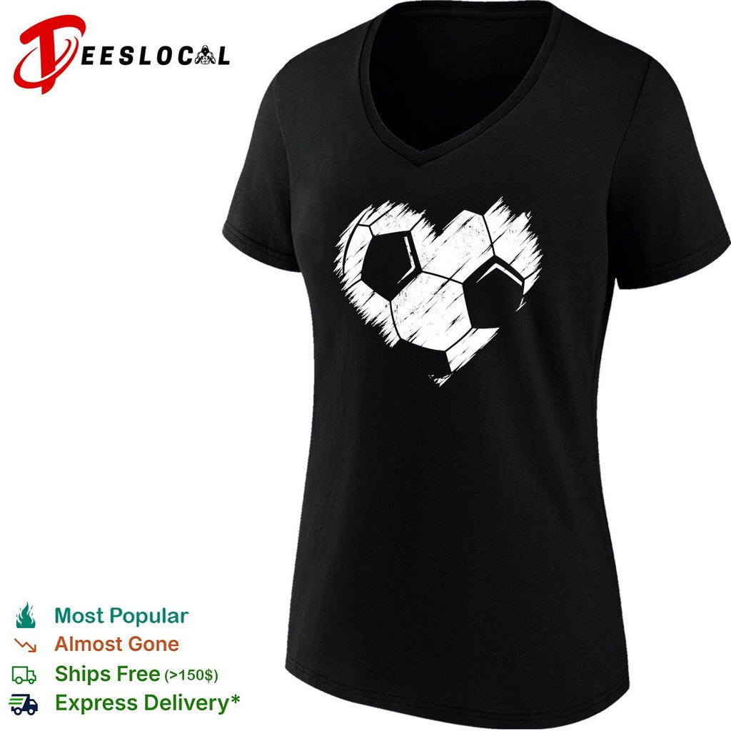 Soccer ball heart shape shirt