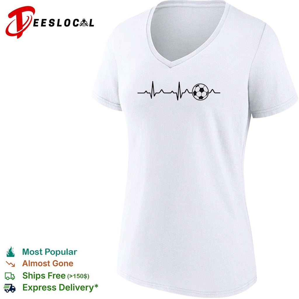 Soccer ball heartbeat EKG lifeline shirt