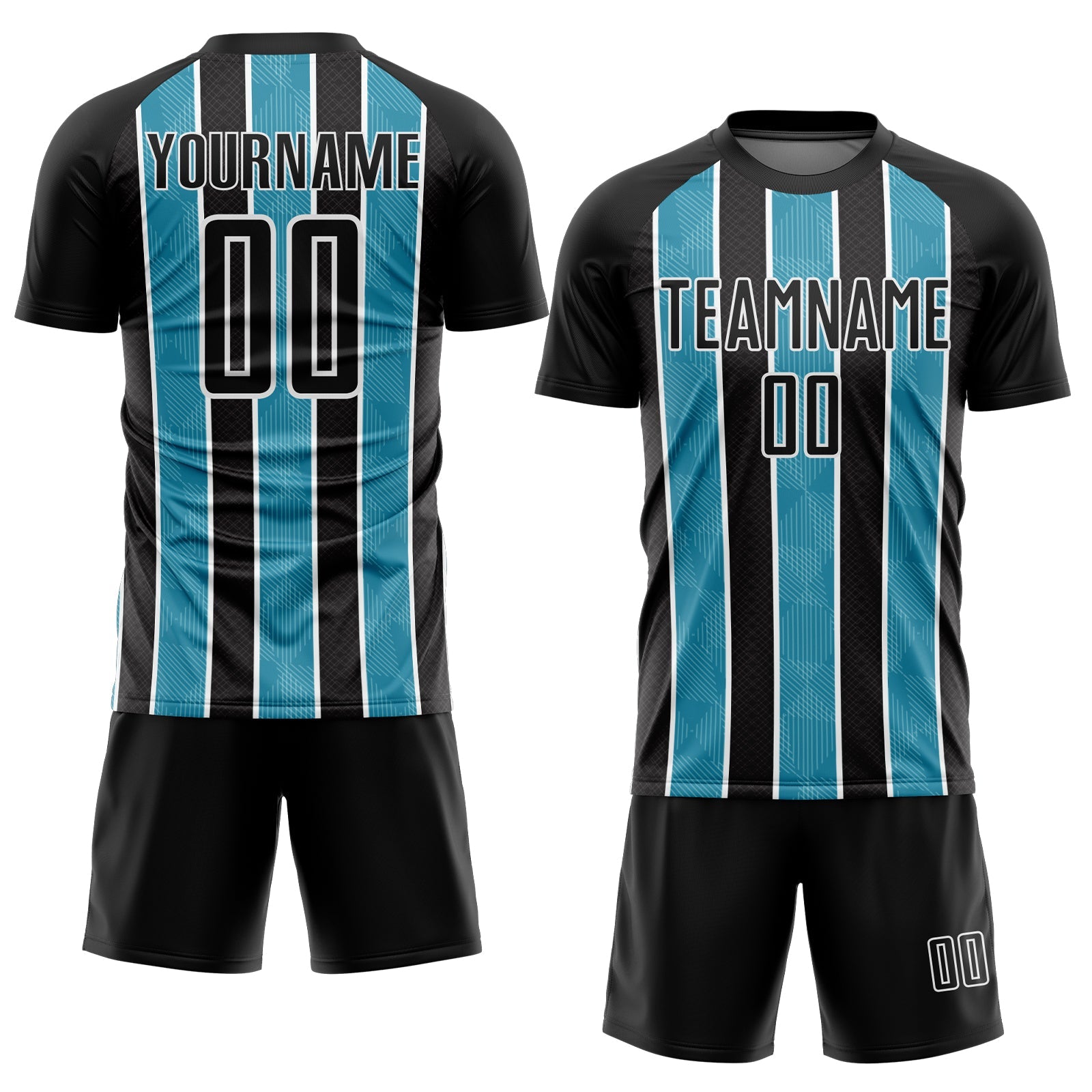Custom Black Panther Blue-White Stripes Sublimation Soccer Uniform Jersey T-Shirts, Hoodie, Sweatshirt (Image 2)