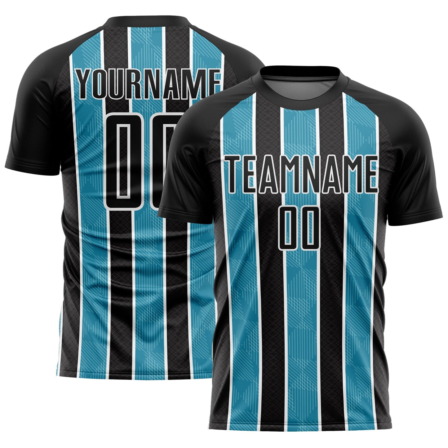 Custom Black Panther Blue-White Stripes Sublimation Soccer Uniform Jersey T-Shirts, Hoodie, Sweatshirt (Image 1)