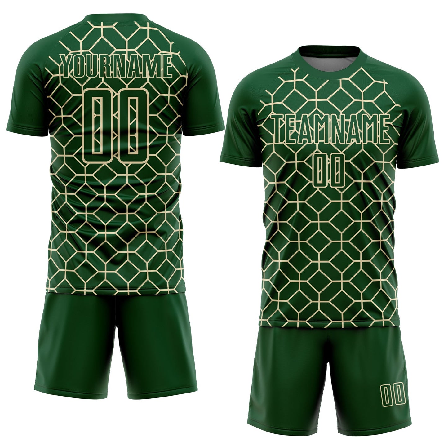 Custom Green City Cream Geometric Shapes Sublimation Soccer Uniform Jersey T-Shirts, Hoodie, Sweatshirt (Image 2)