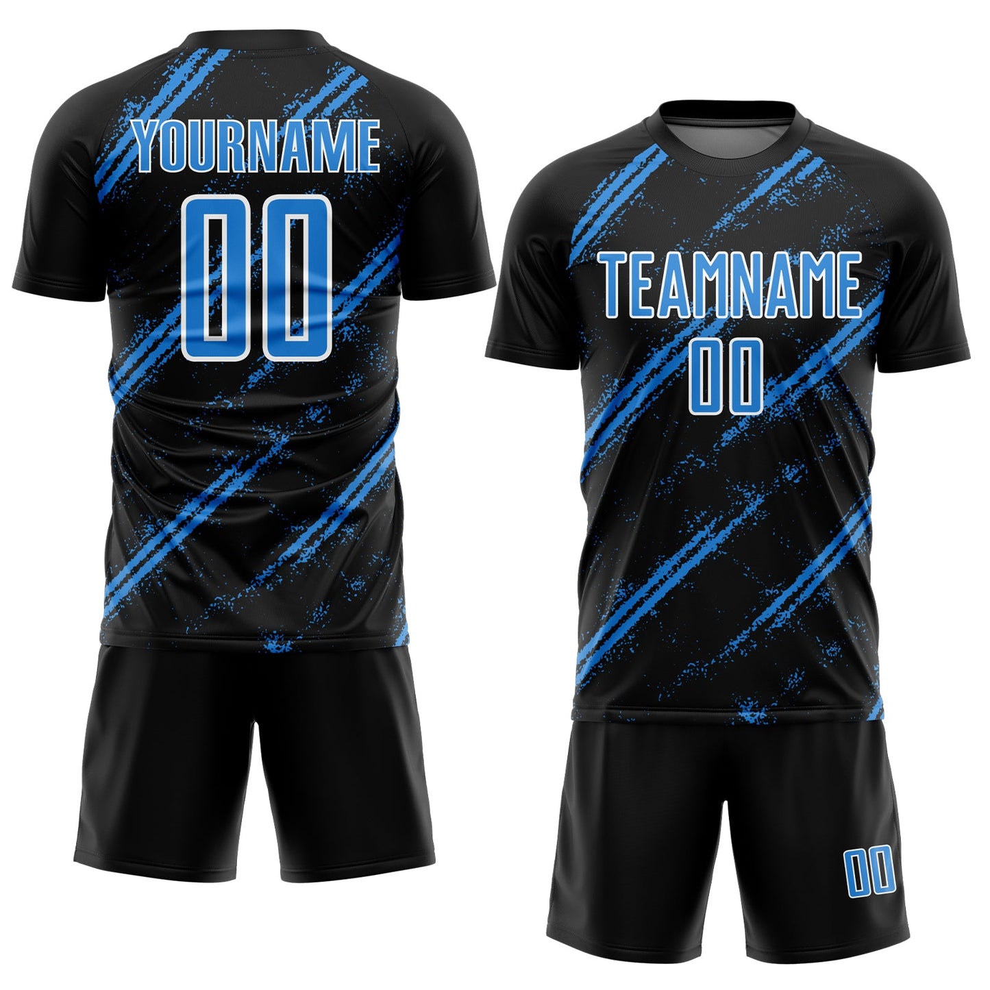 Custom Black Powder Blue-White Abstract Fragment Art Splash Sublimation Soccer Uniform Jersey T-Shirts, Hoodie,... (Image 2)