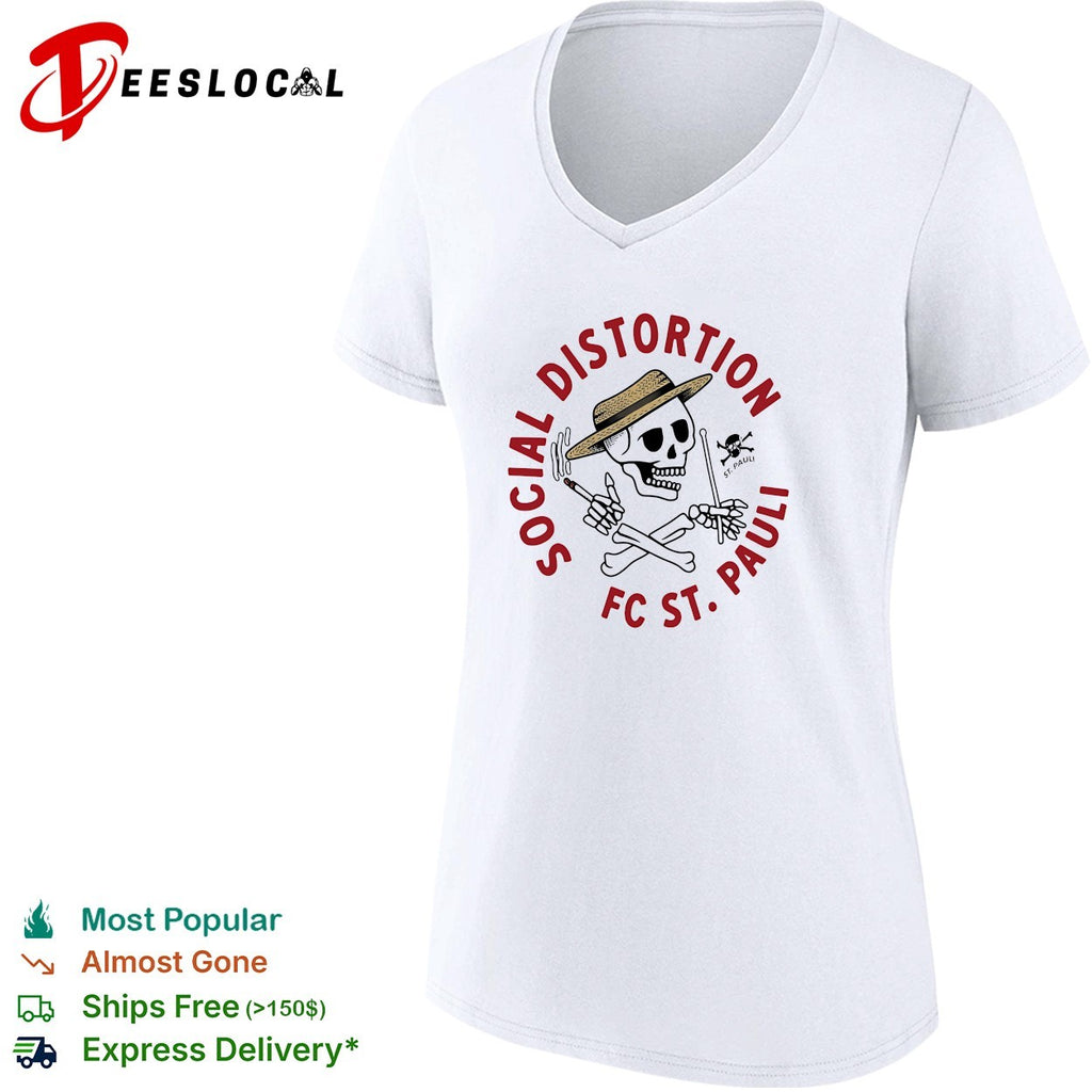 Social Distortion FC St Pauli skeleton shirt
