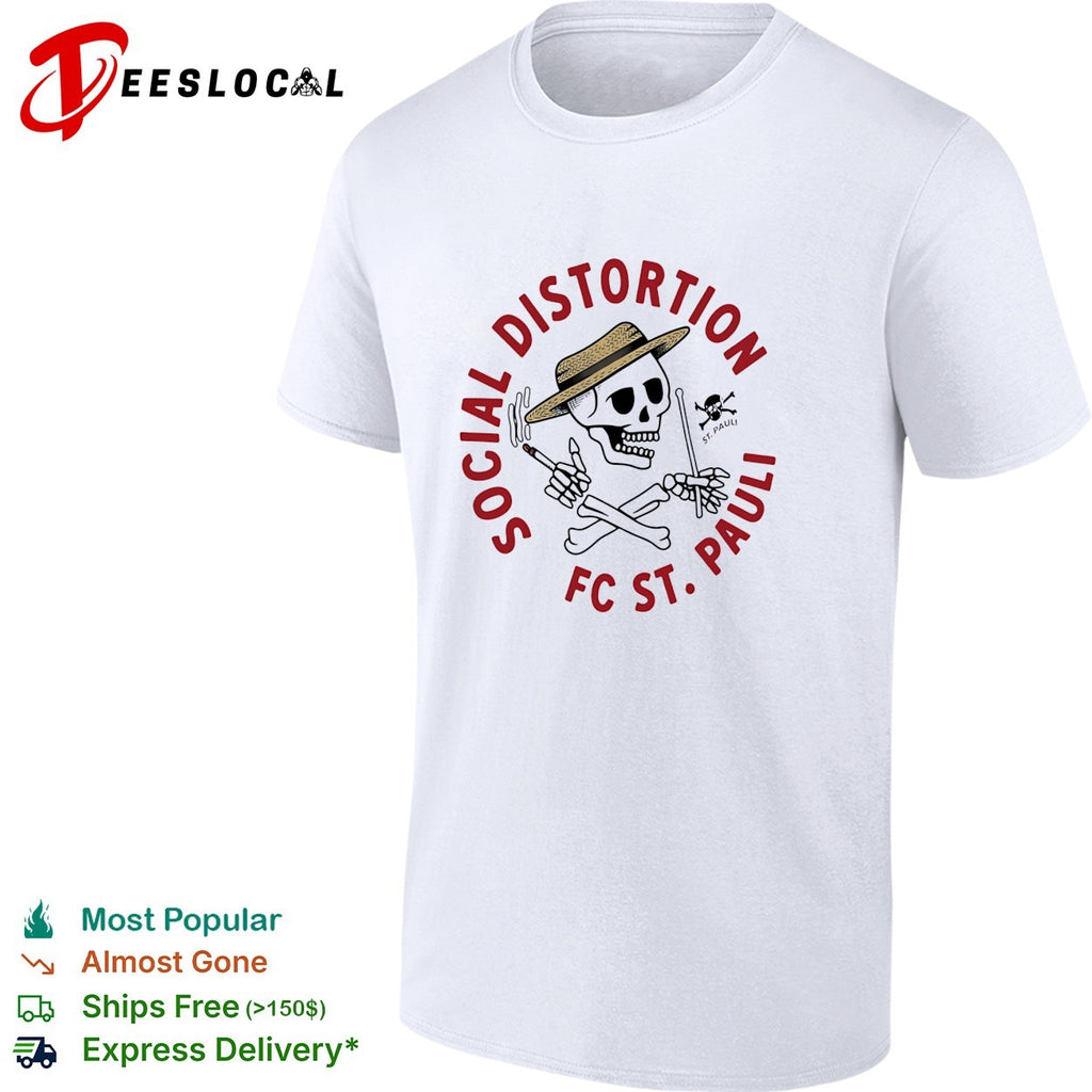 Social Distortion FC St Pauli skeleton shirt