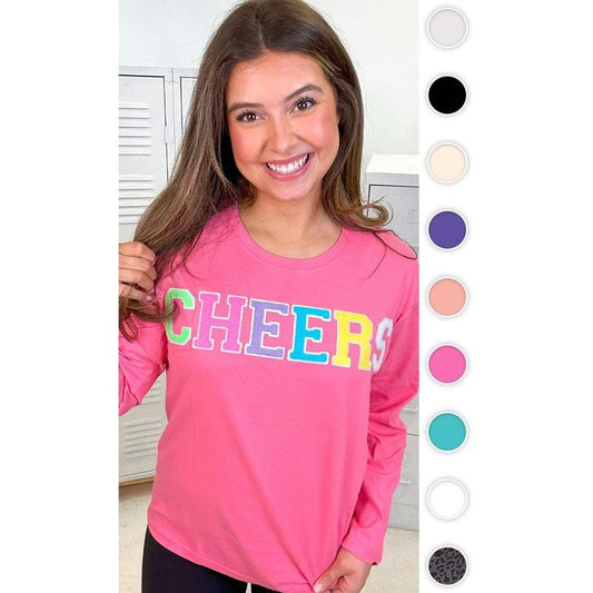 Soft Chenille Cheers Boyfriend Long Sleeve