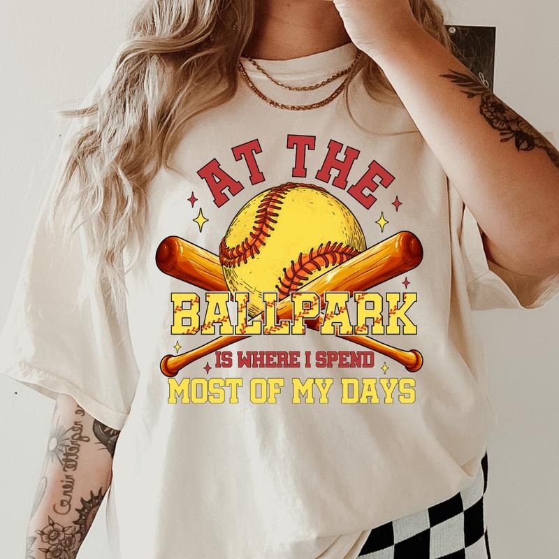 Softball At The Park Shirt ~ Unisex Apparel Relaxed Fit Printed In The USA Clothing Womenswear Casual Comfort Cotton
