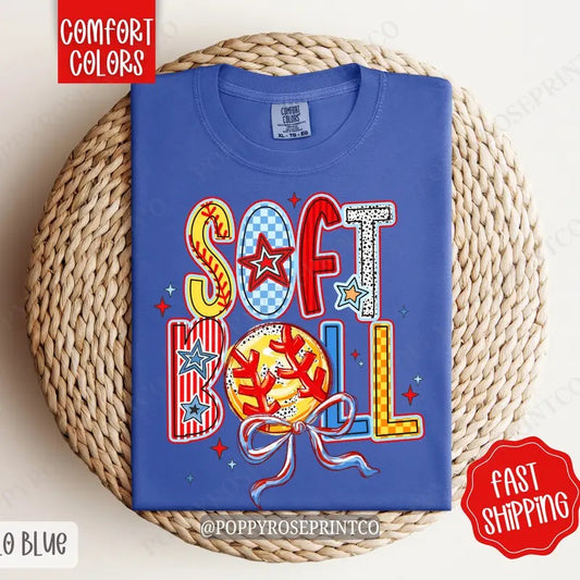 Softball Comfort Colors, Softball Tee, Softball Women's Tshirt