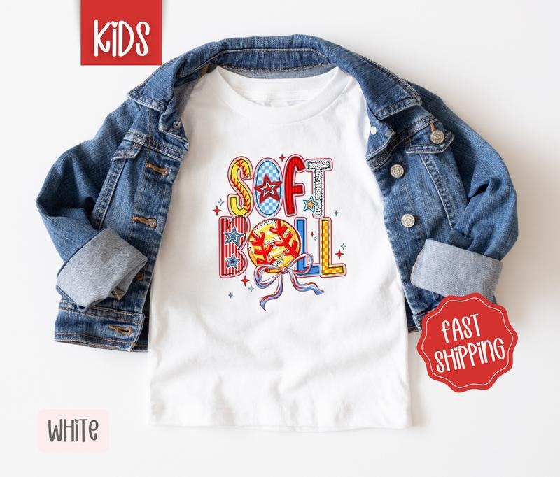 Softball Kid Shirt, Children's Softball Tee, Sports Youth Shirt, Youth Softball Tee