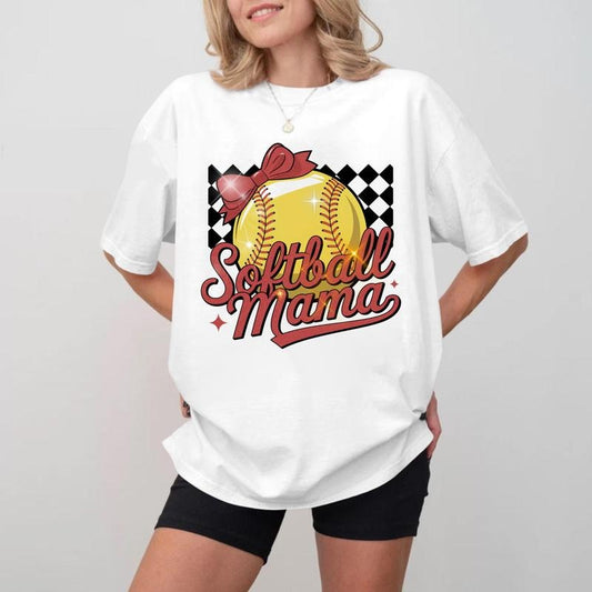 Softball Mama Crewneck, Unisex Cotton Shirt for Sports Moms
