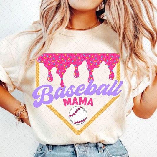 Softball Mama Ice Cream Shirt, Retro Game Day Look, Sporty Fun