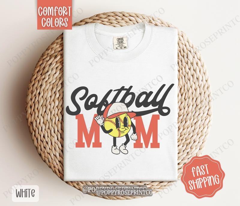 Softball Mom Comfort Colors, Mom Tee, Softball Mom Women's Tshirt Hoodie, Sweatshirt | WearSparks.com