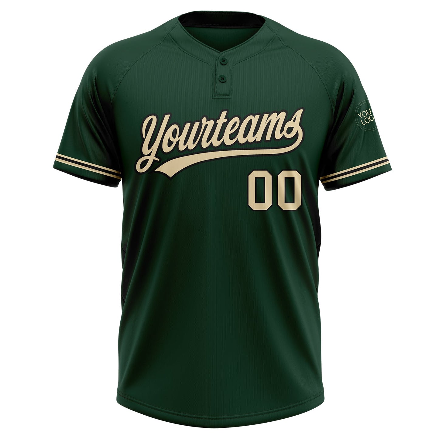 Custom Green City Cream-Black Two-Button Unisex Softball Jersey T-Shirts, Hoodie, Sweatshirt | WearSparks.com (Image 2)