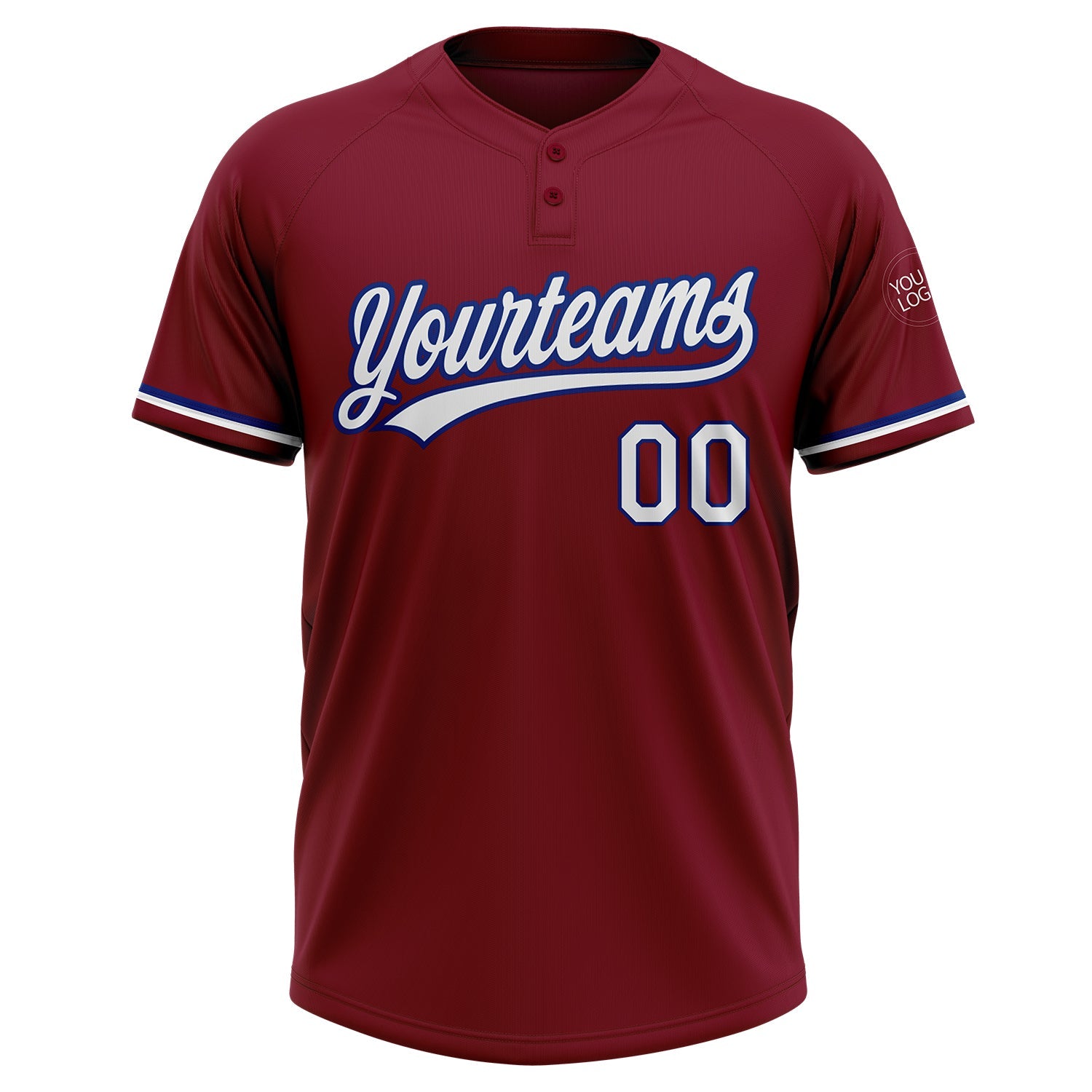 Custom Crimson White-Royal Two-Button Unisex Softball Jersey T-Shirts, Hoodie, Sweatshirt | WearSparks.com (Image 2)