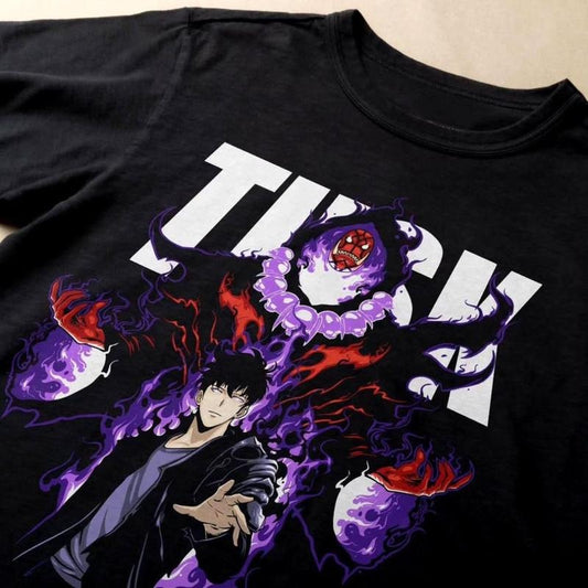 Solo Leveling Anime T-Shirt, Shadow Monarch Graphic Tee, Sung Jin-Woo T-Shirt, Otaku Streetwear Gift for Anime Fan, All-Day