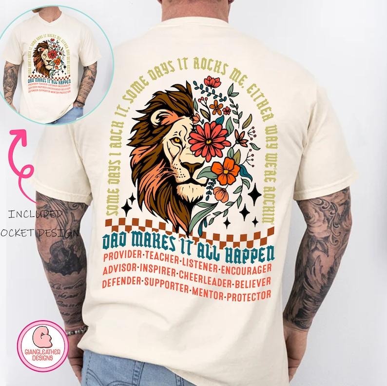 Some days I rock it sweater,dad makes it all happen sweater,dad sweater,father sweater , lion dad sweater ,some days it...