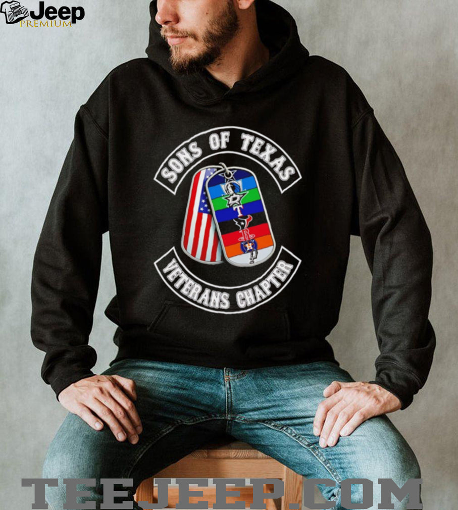 Sons Of Texas Veterans Chapter USA Flag Dog Tags T Shirt