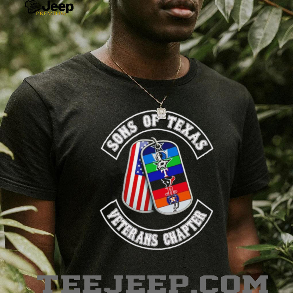 Sons Of Texas Veterans Chapter USA Flag Dog Tags T Shirt