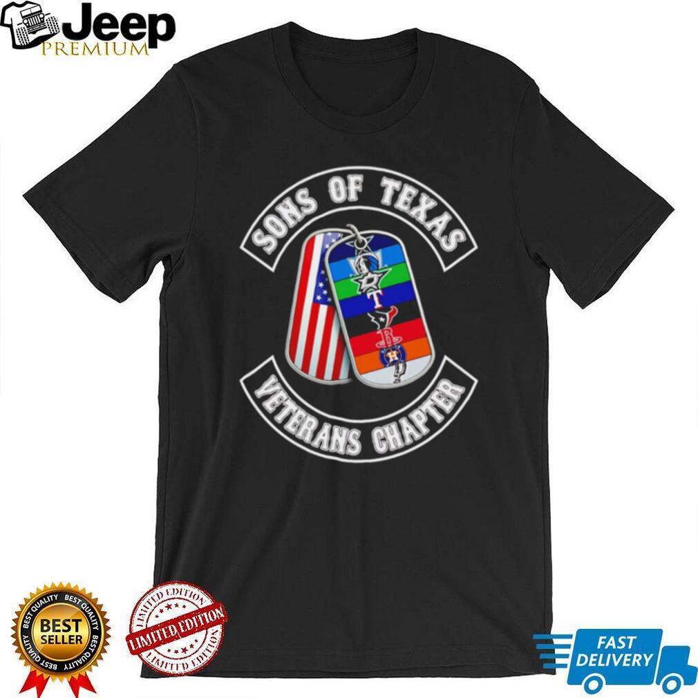 Sons Of Texas Veterans Chapter USA Flag Dog Tags T Shirt