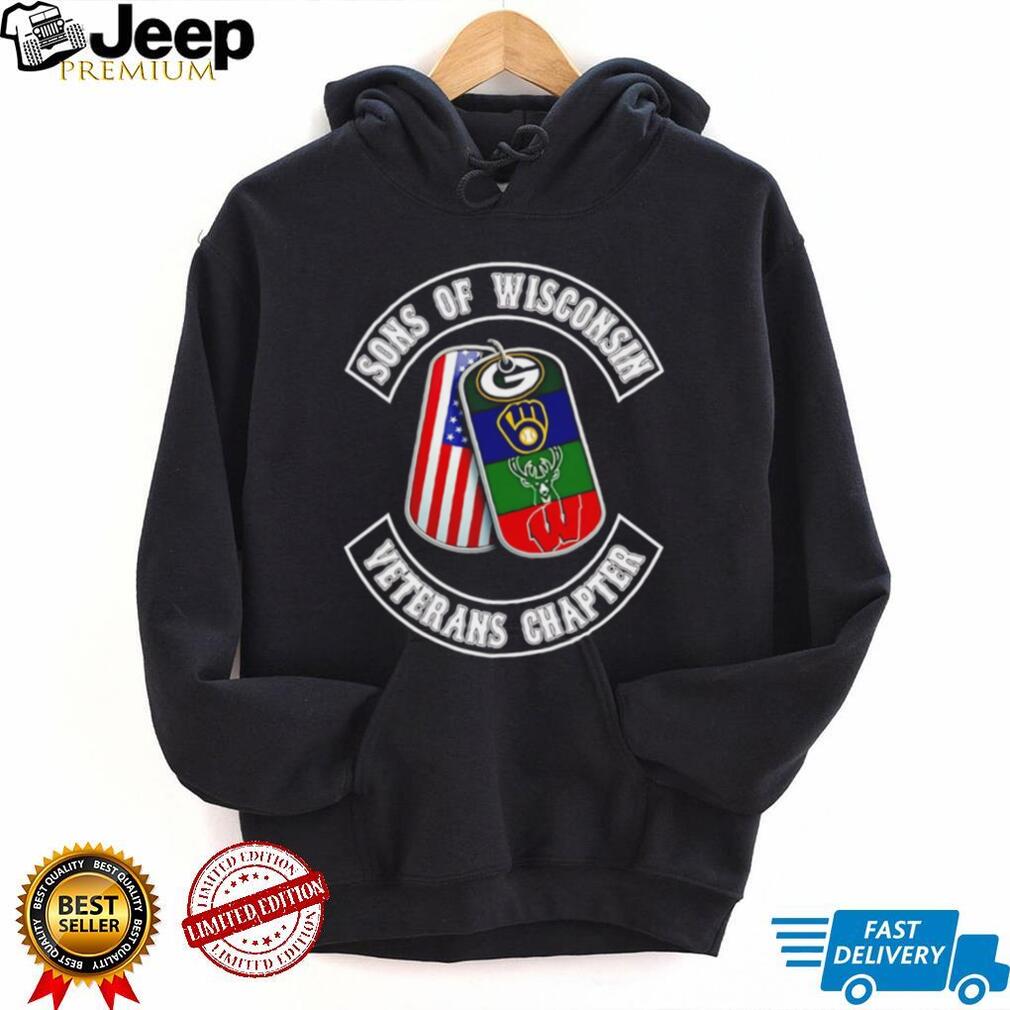 Sons Of Wisconsin Veterans Chapter USA Flag Dog Tags T Shirt