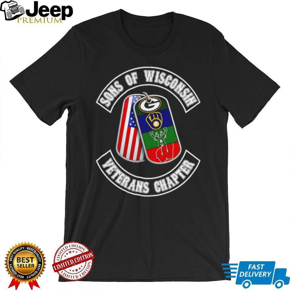 Sons Of Wisconsin Veterans Chapter USA Flag Dog Tags T Shirt