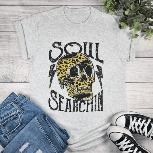 Soul Searchin' Leopard Skull Graphic Tee Hoodie, Sweatshirt | WearSparks.com