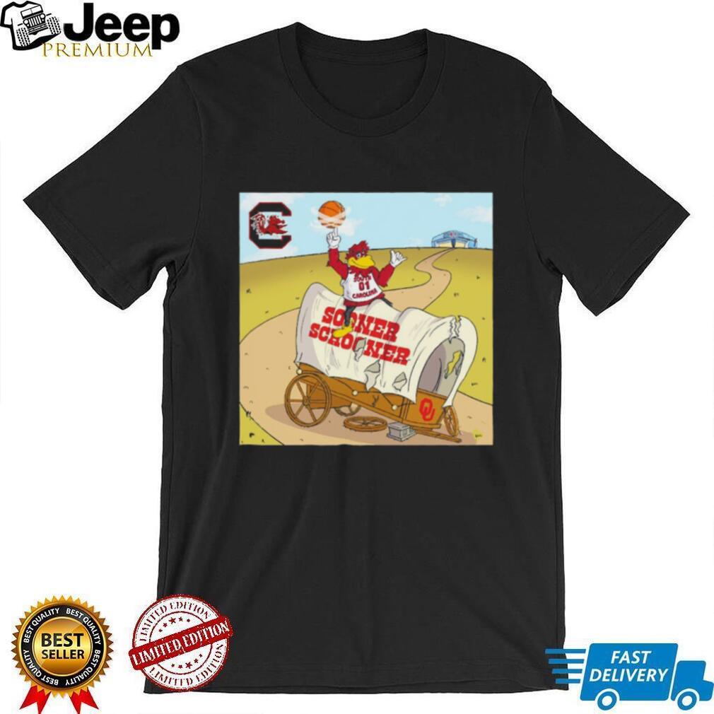 South Carolina Gamecocks vs Oklahoma Sooners Broken Schooner Basketball T Shirt