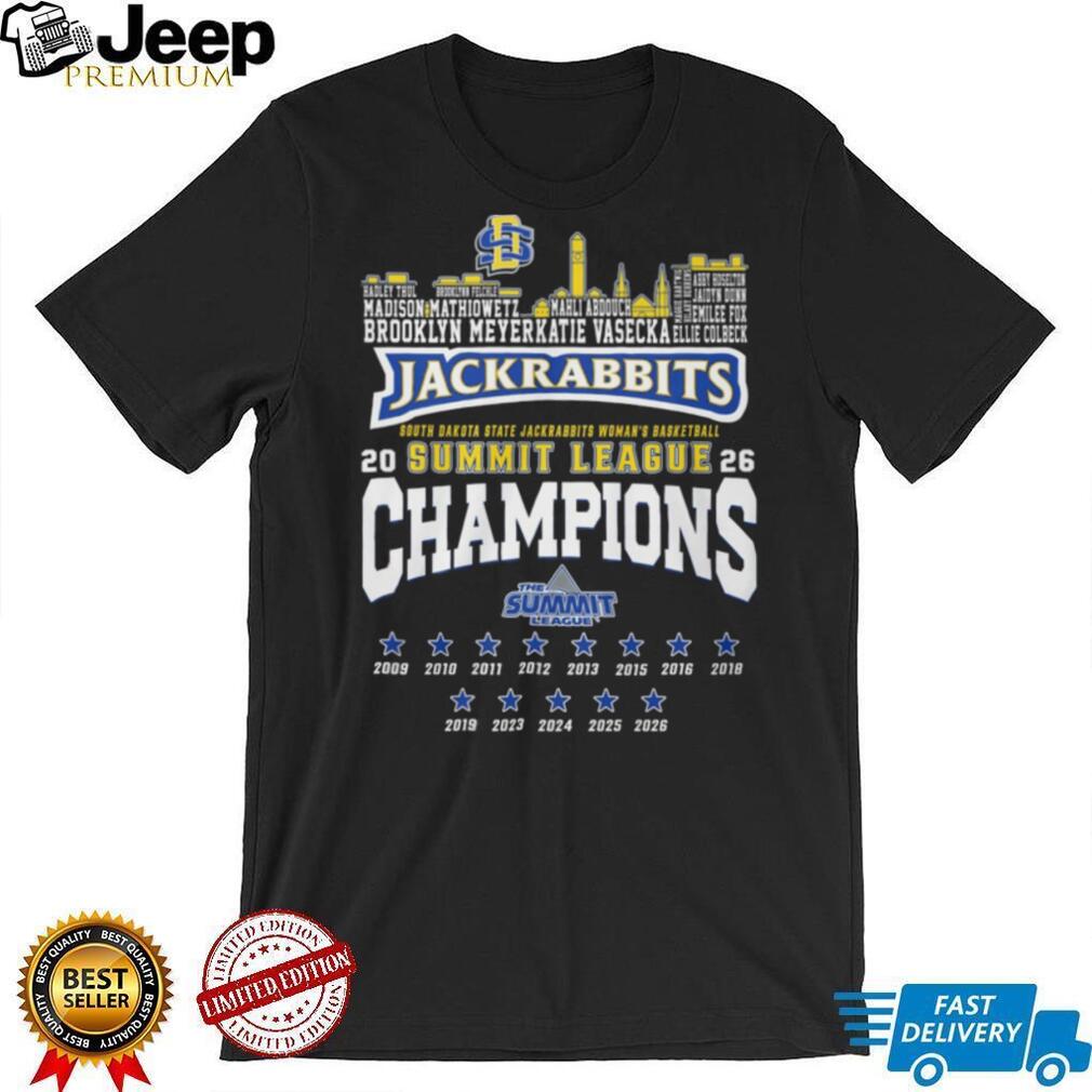 South Dakota State Jackrabbits Women’s Basketball 2026 Summit League Champions T Shirt