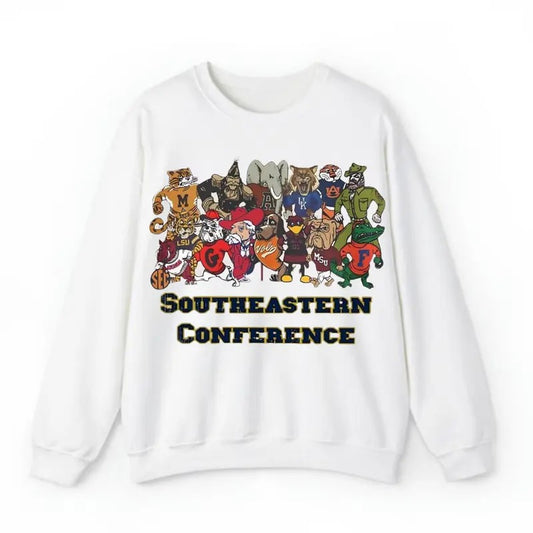 Southeastern Conference Sweatshirt, College Football Sweatshirts, SEC Football Sweatshirt, SEC Mascot Shirt, Vintage Graphic Tee Long Sleeve