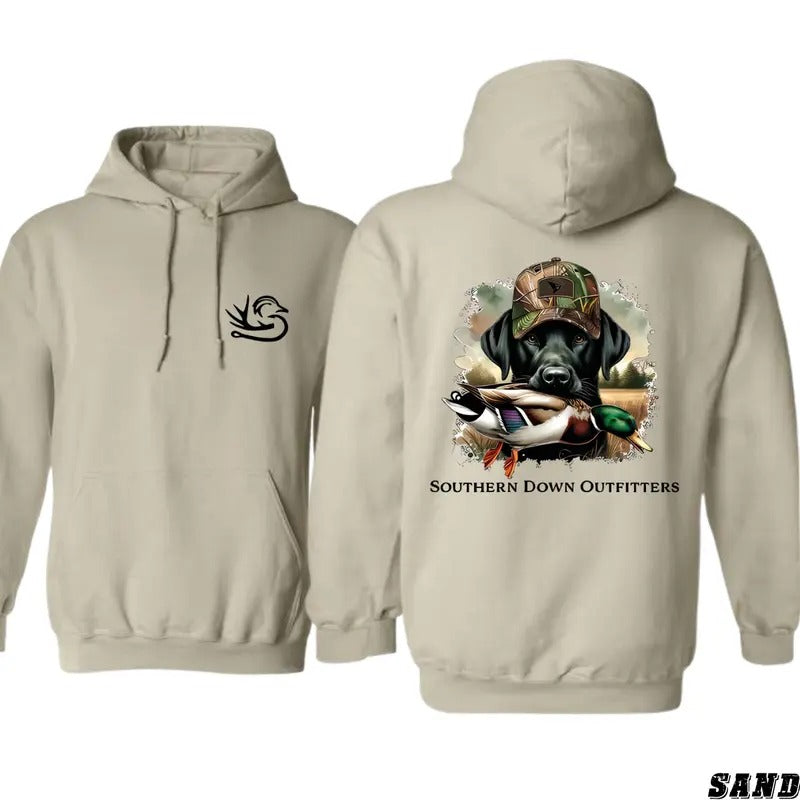 Southern Down Outfitters Hoodie - Bold Hunting Dog with Duck Graphic, Ideal for Waterfowl Hunters and Outdoor...