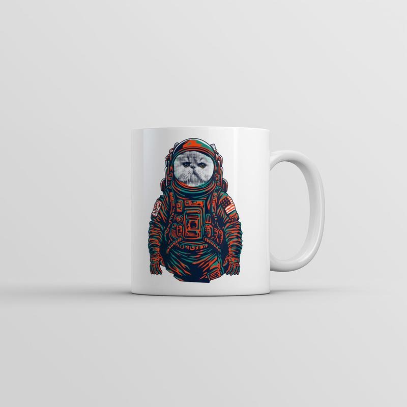Space Kitty Mug Cool Astronaut Kitten Graphic Coffee Cup-11oz Funny Coffee Mugs Ceramic Printed Drinkware Cup
