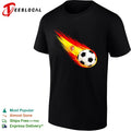 Spain flag flaming soccer ball shirt