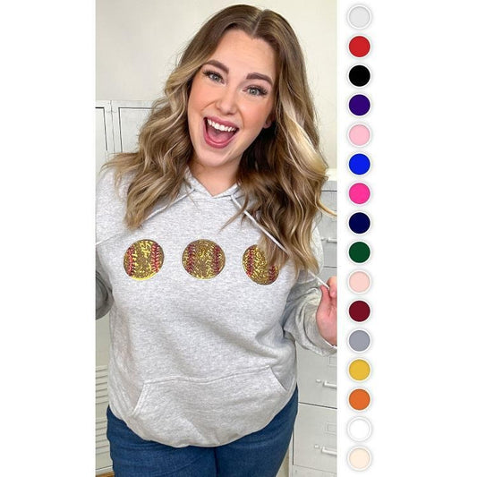 Sparkle Softball Adult Hoodie