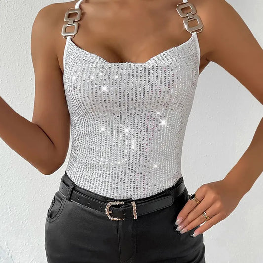 Sparkly Sequins Party Club Tube TopsY2K