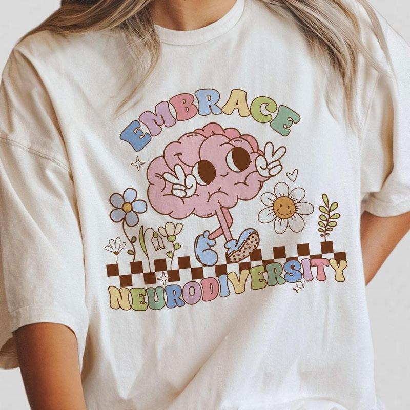 Special Education Comfort Colors Shirt, Teacher Retro Graphic Embrace Neurodiversity Shirt, Neurodivergent T-Shirt, ADHD...