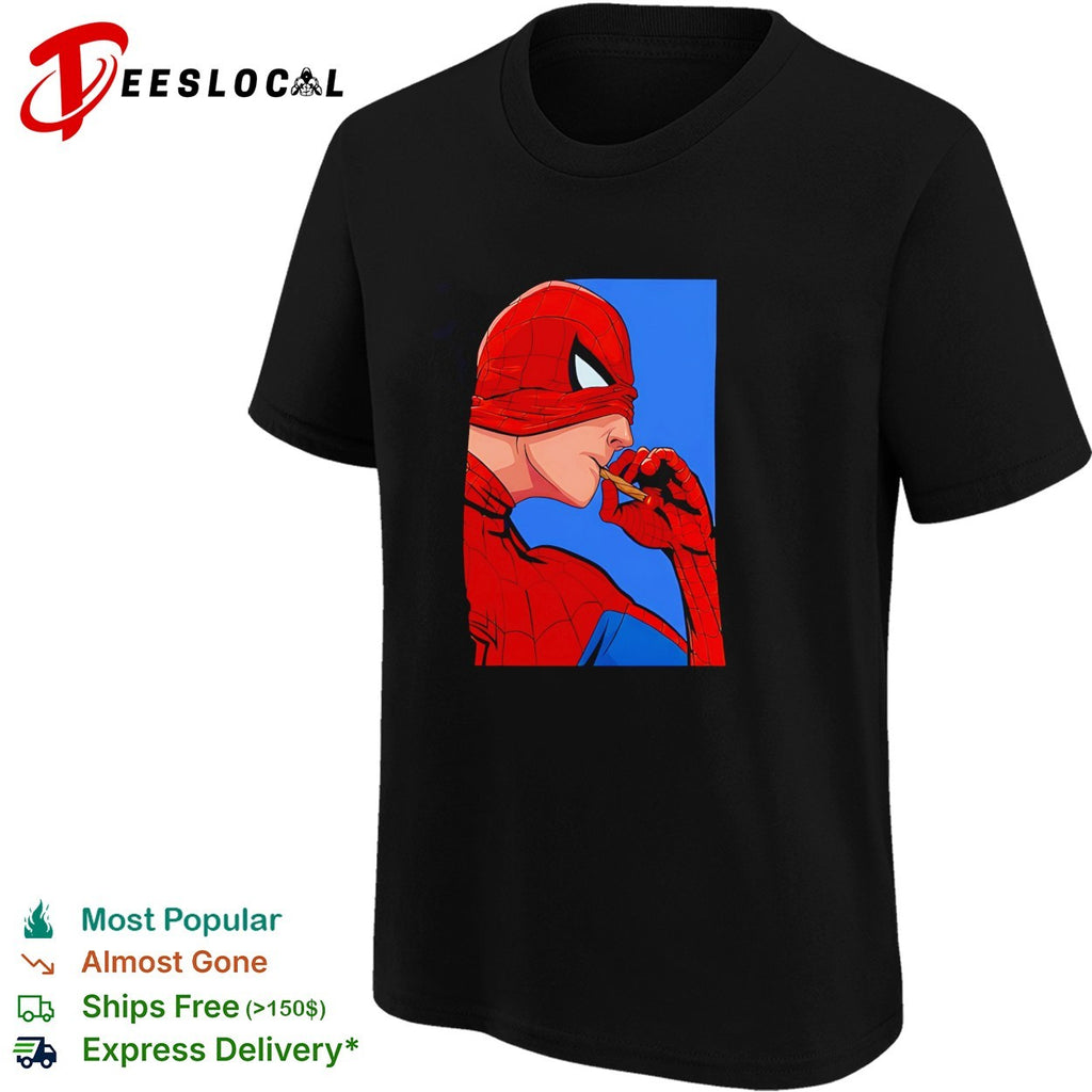 Spider-man smokingawkward superhero reaction meme shirt