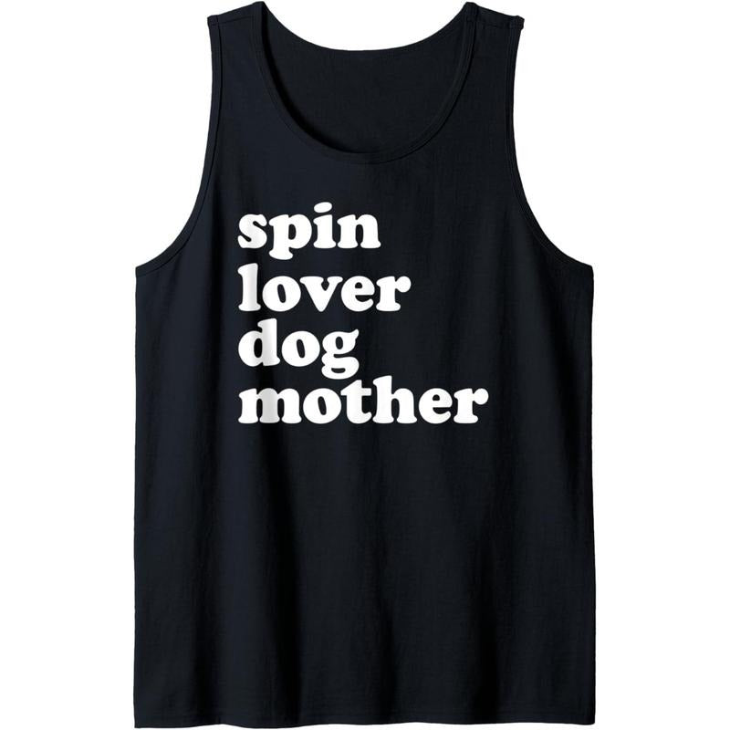 Spin Lover Dog Mother Funny Workout Gym Love Spinning Class Tank Top Made in USA