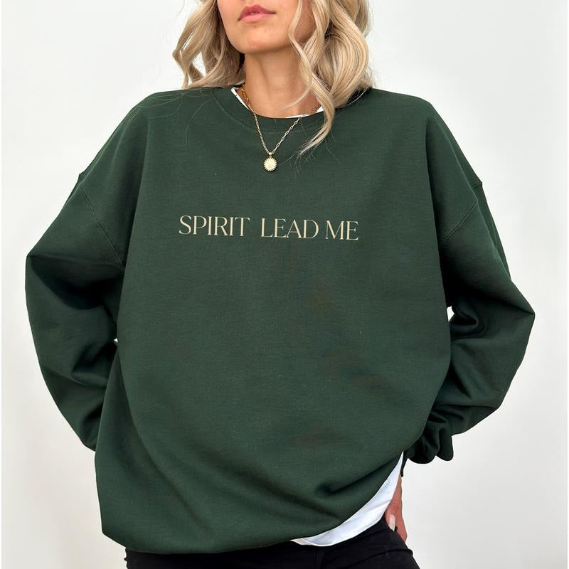 Spirit Lead Me Sweatshirt, Minimalist Christian Sweatshirt, Bible Verse Crewneck, Jesus Sweater, Christian Gift Shirt,...