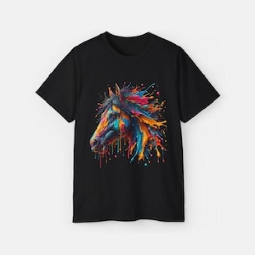 Spirit Splash T-shirt Exclusively Designed Vibrant Horse Art Tee made in usa Hoodie, Sweatshirt | WearSparks.com