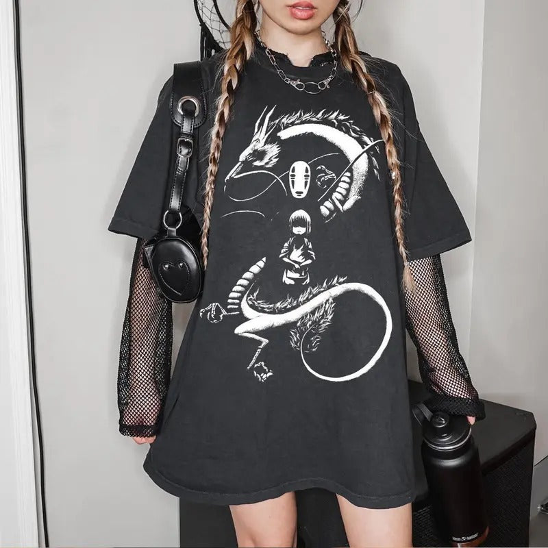 Spirited Away Shirt, Chihiro Shirt, Haku Shirt, No Face Shirt, Spirited Away Shirt Unisex Cotton Crewneck Shirt Sweatshirt, Hoodie, Comfort Colors