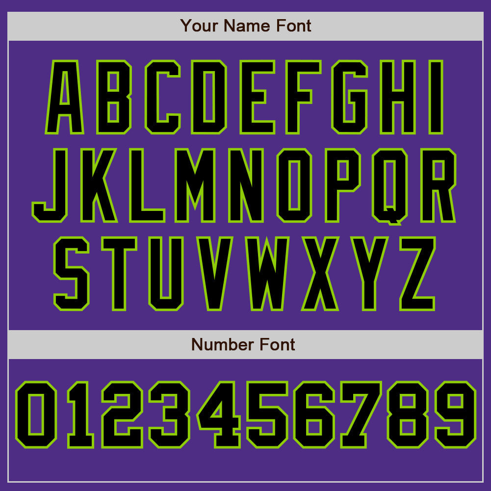 Custom Purple Neon Green-Black Pinstripe Authentic Split Fashion Baseball Jersey