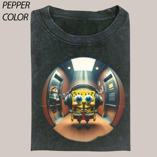 Sponge Bob in Hip Hop style T-shirt, SpongeBob SquarePants T-shirt, Drip Cartoon Graphic Tee, Funny T-shirt, Unisex Movie Shirt Menswear
